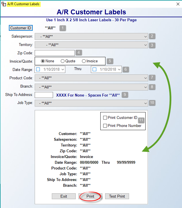 Customer Mailing Labels 3up